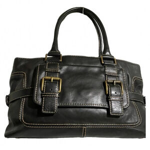 Michael Kors black leather satchel handbag